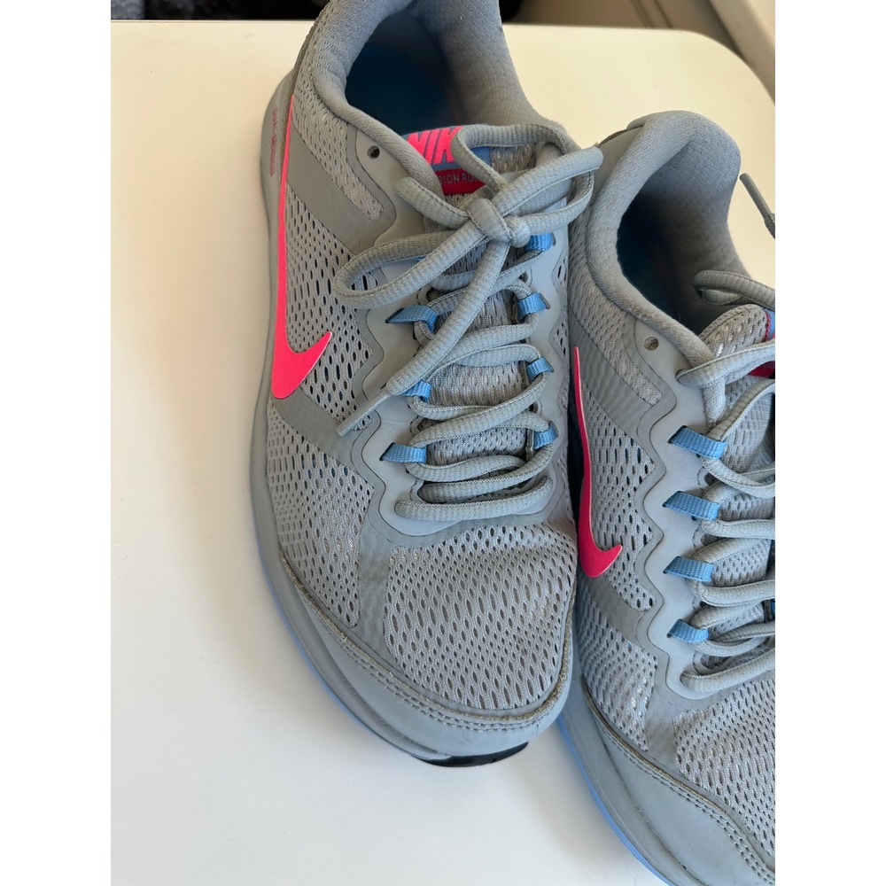Nike Dual Fusion Run 3 Womens Running Shoes Grey Pink Blue 653594-002 Size 8